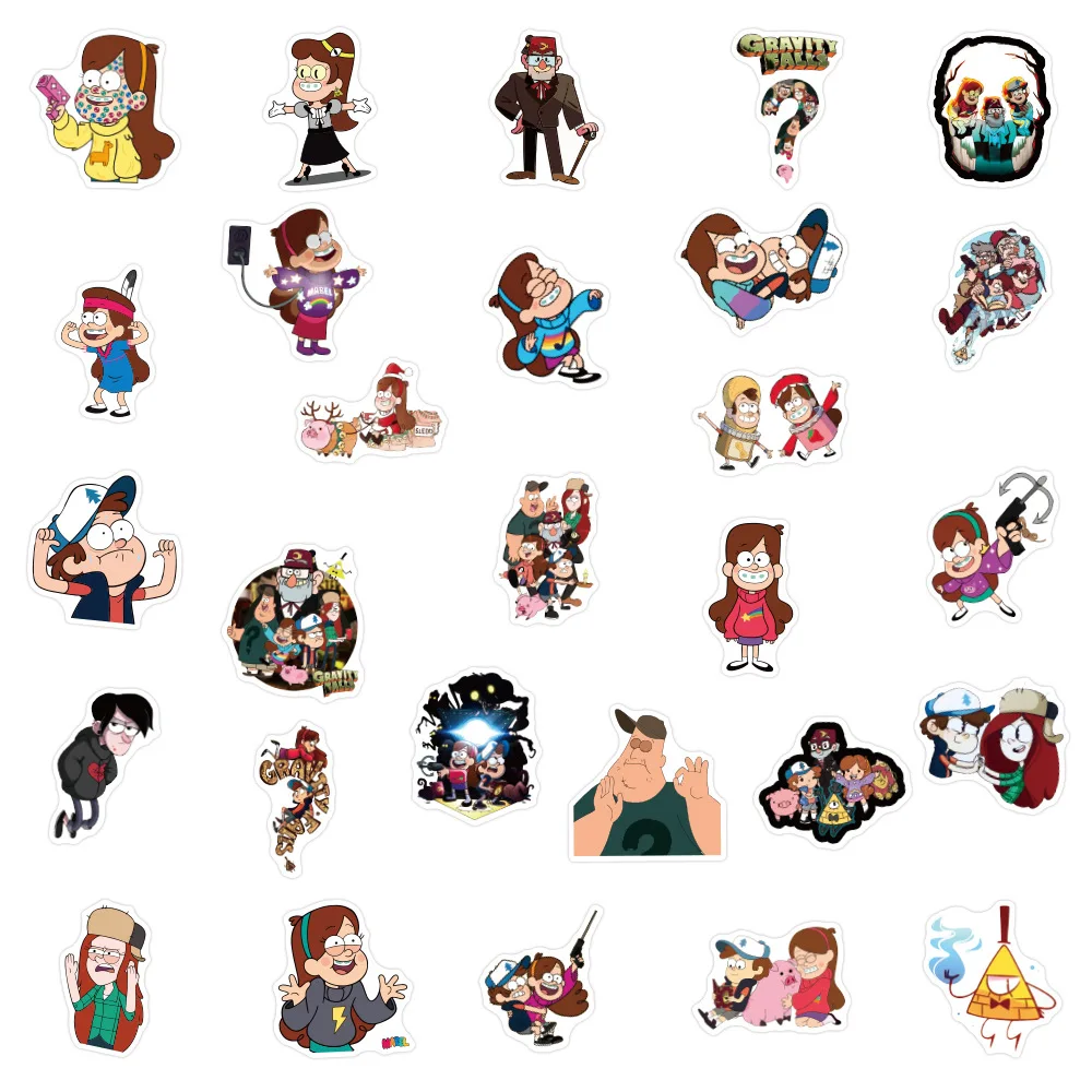 10/30/50pcs Disney Cartoon Gravity Falls Stickers for Phone Case Laptop Scrapbooking Fridge Cute Toy Kids Stickers Decals Packs