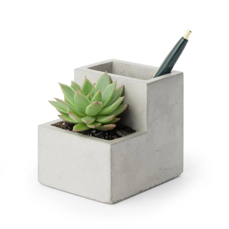 

Cement flowerpot pen tube silicone mold office receiving ornaments creative cement plaster multi-functional pot silicone mold