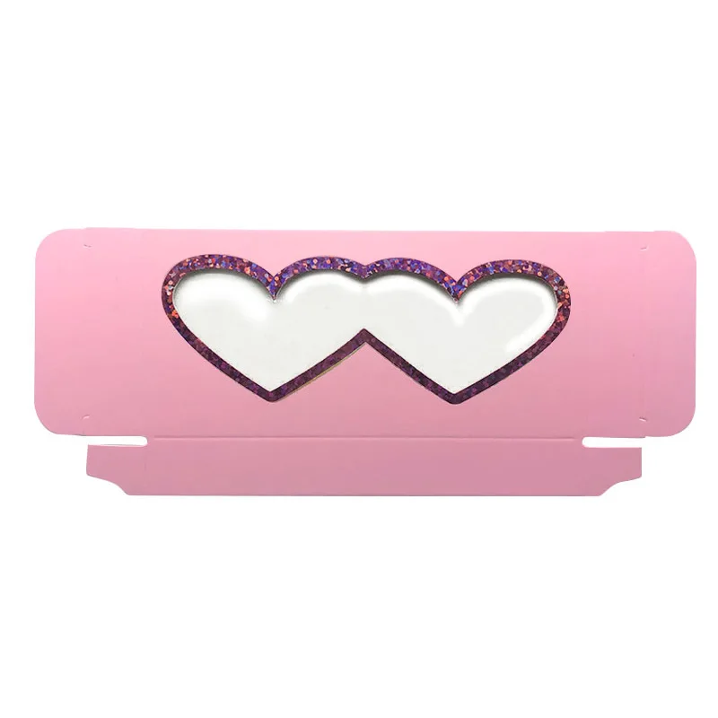 Heart Shape 50/100pcs Carton Paper Packing Box for 25mm Long EyeLash Wholesale Bulk Cheap Pretty Lashes Storage Packaging