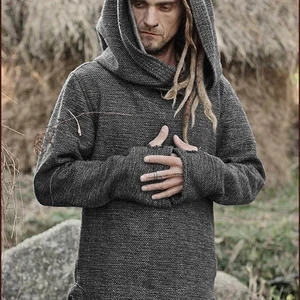 سترة حرارية جديدة بأكمام طويلة للرجال عتيقة مقنعين أفضل 12 قميص ميوسل رجالي للرجال - رقم 4