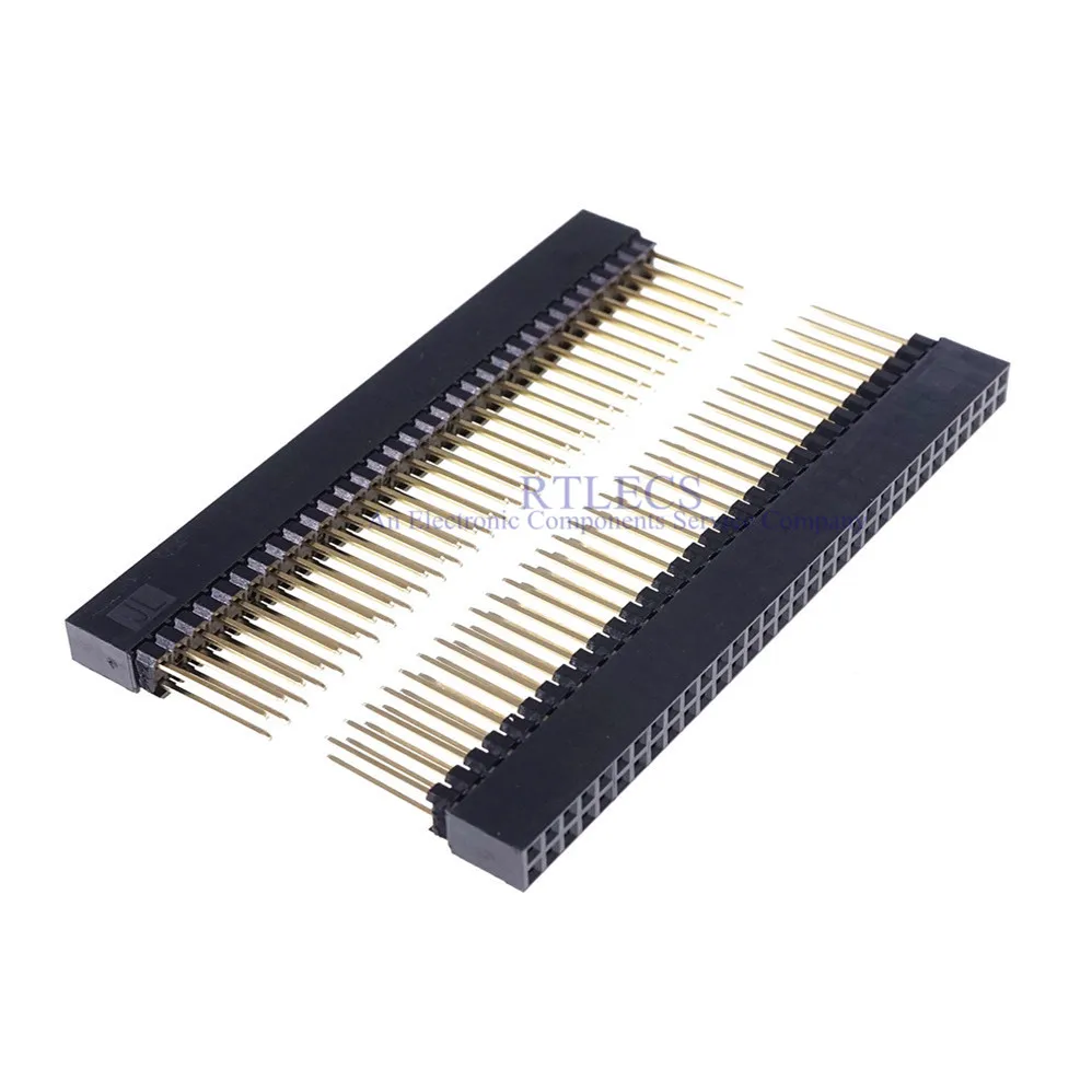 

50pcs 2.54 mm 2x32 P 64 Pin Female Pin Header Square Pins 12.2mm Length for industrial controlling computer mainboard connector