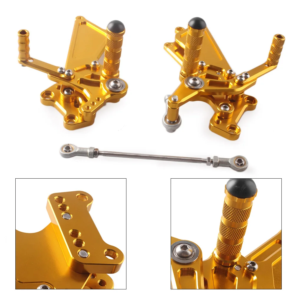 YZF-R6 Motorcycle Adjustable Footrest Footpegs Foot Rest Peg Rearset For Yamaha YZF R6 2006 2007 2008 2009 2010 Gold