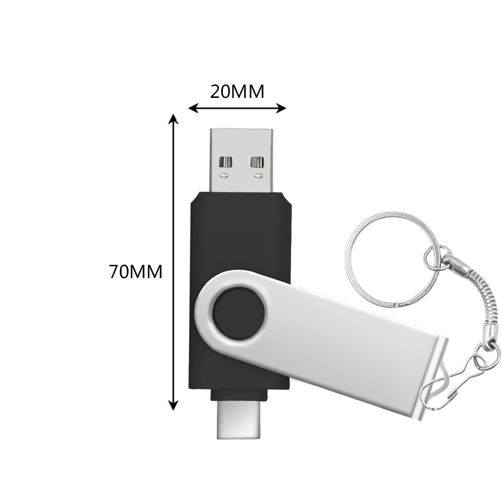 USB 2.0 tipo C chiavetta USB OTG Pen Drive capacità reale 128GB 64GB 32GB 16GB 4GB chiavetta USB 2 in 1 Pendrive ad alta velocità