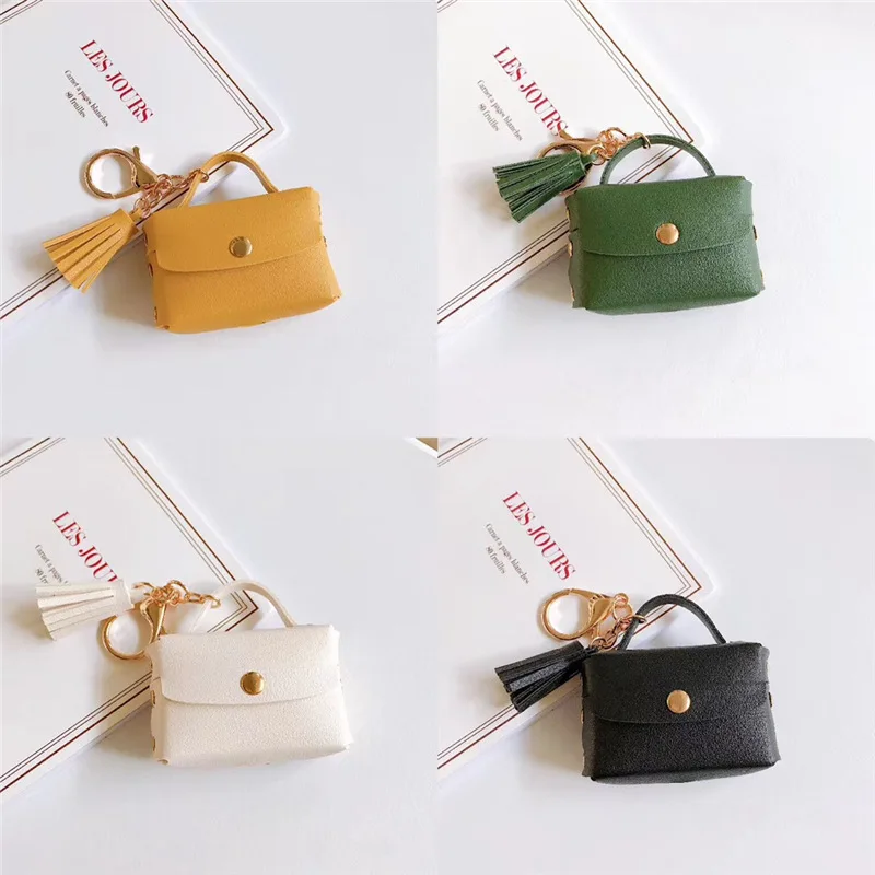 Luxo bolsa de couro para apple airpods pro caso ins borlas capa para apple airpods 3 sacos acessórios fone de ouvido caso pingente # f0