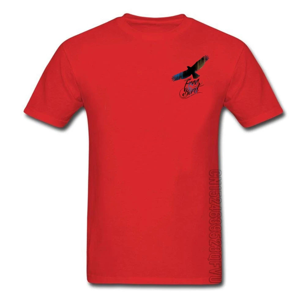 Free Bird T Shirt For Men Gift Summer/Autumn Tops Shirt Short Sleeve Cheap Simple Style Clothing Shirt Crew Neck Men T-Shirt Red