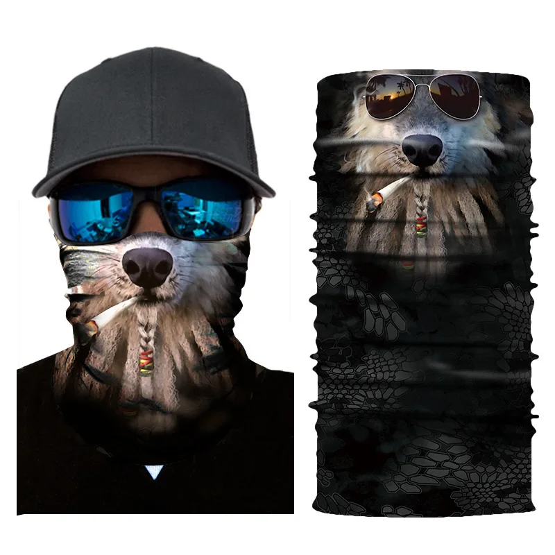 Seamless Magic Bandana Animal Monkey Shark Neck Warmer Tube Shield Gaiter Scarf Face Shield Headband Snowboard Bicycle Headwear