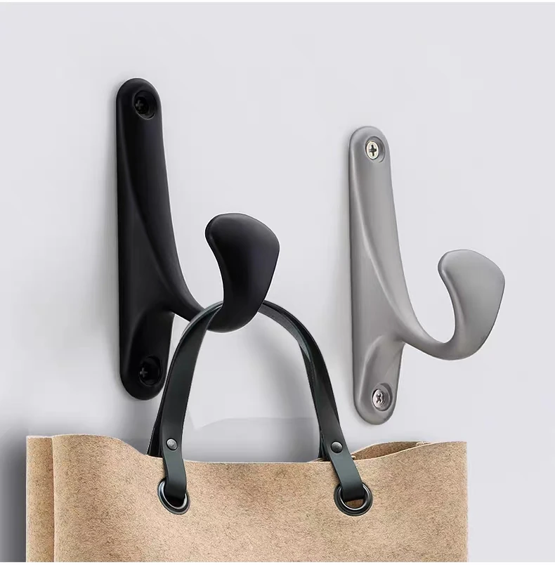 WV Black Bathroom Accessories Coat Hooks Wall Kitchen Cabinet Storage Coat Hanger Cloth Hook Decoration Wall Hook Hardware