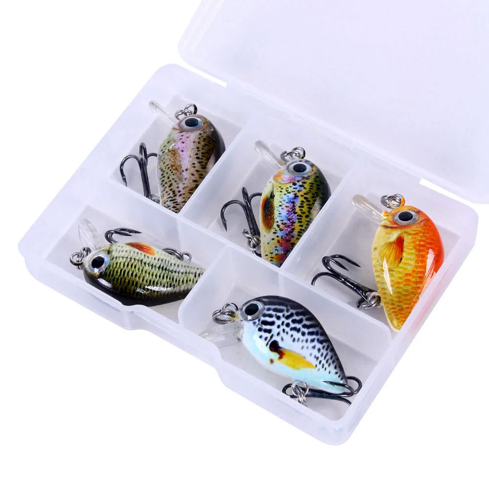 HENGJIA 5pcs 1.5g-2g 3cm Mini Crankbait Kit Artificial Wobblers Hard Bait Bass Trout Fishing Lure Tackle pesca peche truite image 5
