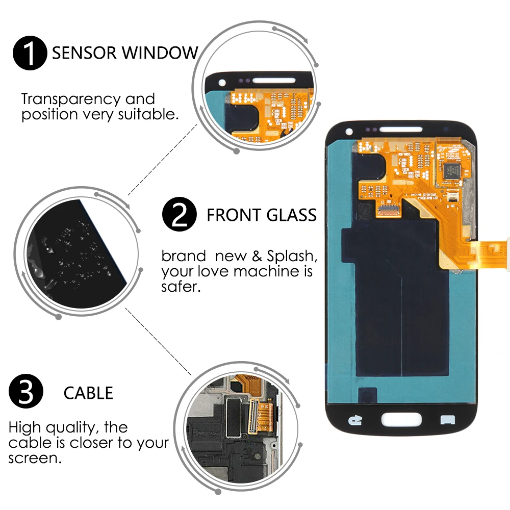 New For SAMSUNG S4 Mini Display For Samsung  S4 mini I9190 Display GT i9192 i9195 LCD Digitizer Touch Screen with Frame