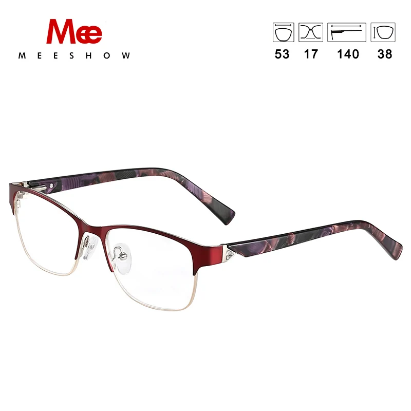 Meeshow Square Women Retro Cat Eye Glasses Frame Fashion Ladies Eyeglasses Myopia Prescription Rhinestore Optical Eyewear 809