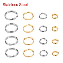 100pcs Stainless Steel Jump Rings Bulk 6 8 10mm Gold Color Double Loop Split Rings Connectors For Diy Jewelry Making Accessories