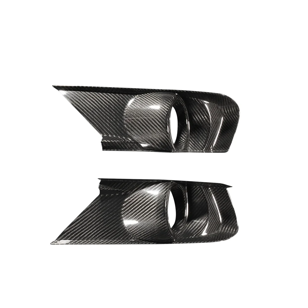 Real Carbon Fiber Front Fog Lamp Frame Decoration Covers for Ford Mustang 2015up Foglight Trim