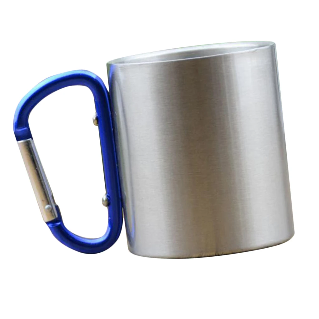 Metal Carabiner Cups Camping Mug Outdoor Travel Metal Hiking Climbing Outdoor Hook Cup Portable Climbing Travel Mug Indoor 150ml