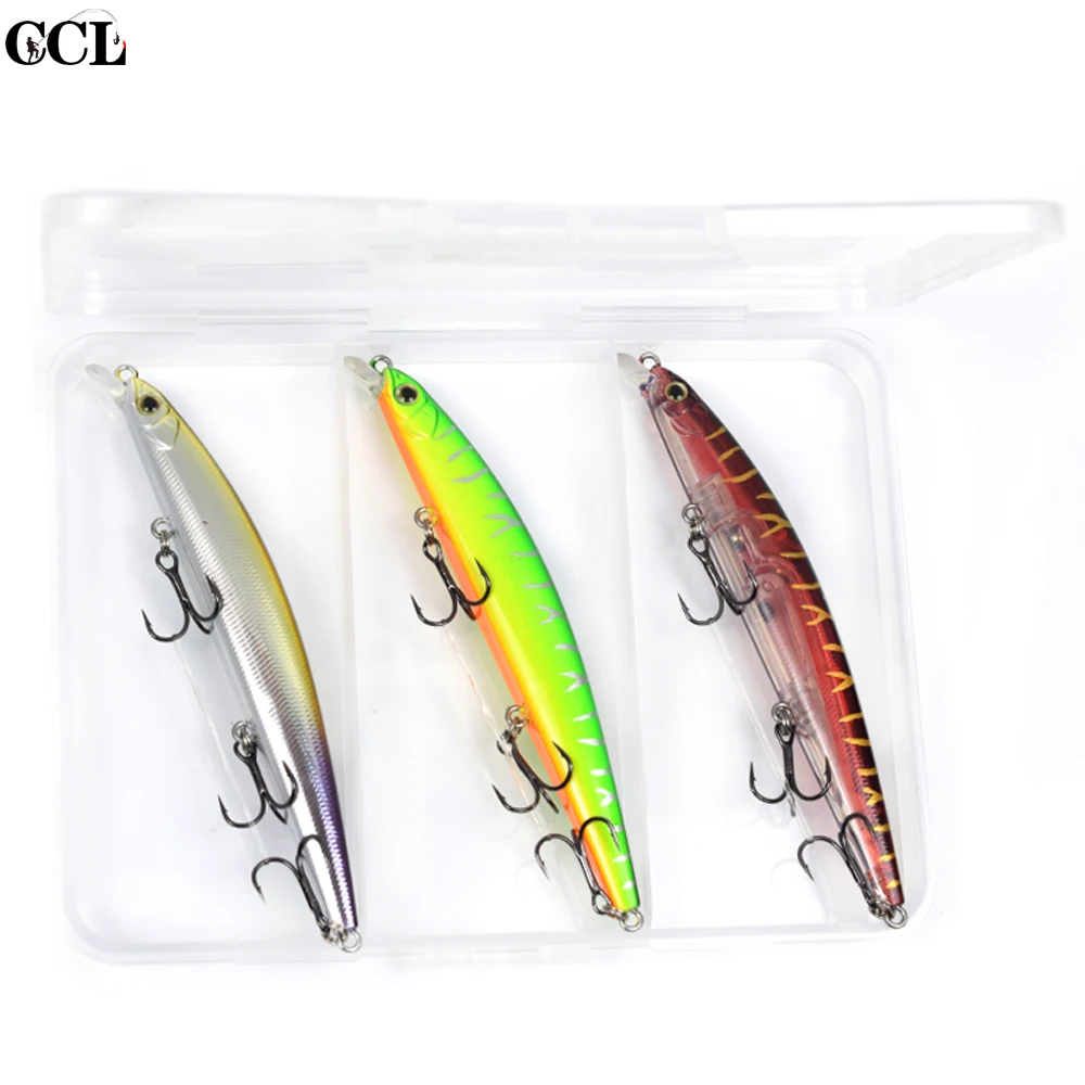 CCLTBA 3PCS/LOT Suspending Jerkbait Minnow Bait 110MM 11G Tungsten Balls Hard Bait Fishing Lures Minnow Wobblers