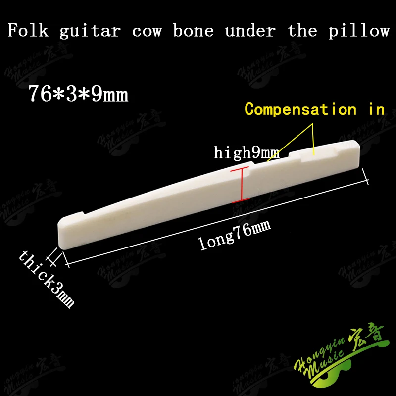 1 SET Ox bone 6 String Guitar Bridge Saddles Part For Folk Acoustic Guitar single saddle 72mm 74mm 76mm 80 100mm 43mm nut blank