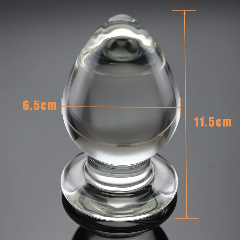 Huge Transparent Anal Plug Thick Glass Smooth Butt Plug Anal Beads Prostate Massage Vagina Anus Expander Sex Toys For Women Men