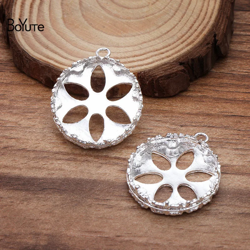 BoYuTe (20 Pieces/Lot) Factory Direct Wholesale DIY Jewelry Accessories Metal Alloy Fit 25MM Cabochon Blank Pendant Base