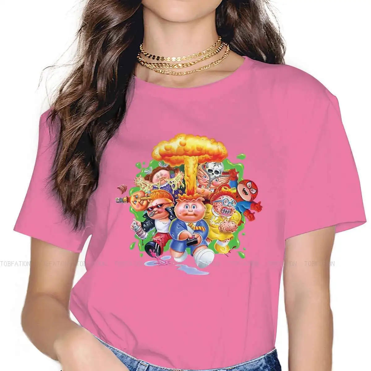 Kawaii 4XL TShirt for Girl Garbage Pail Kids Cartoon Film Hip Hop Graphic  T Shirt Short Sleeve Ofertas