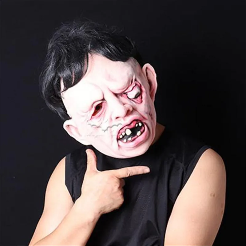 New Scary Mask Halloween Toothy Zombie Bride With Black Hair Horror Ghost Goonies Mask Cosplay costume Fancy dress cosplay