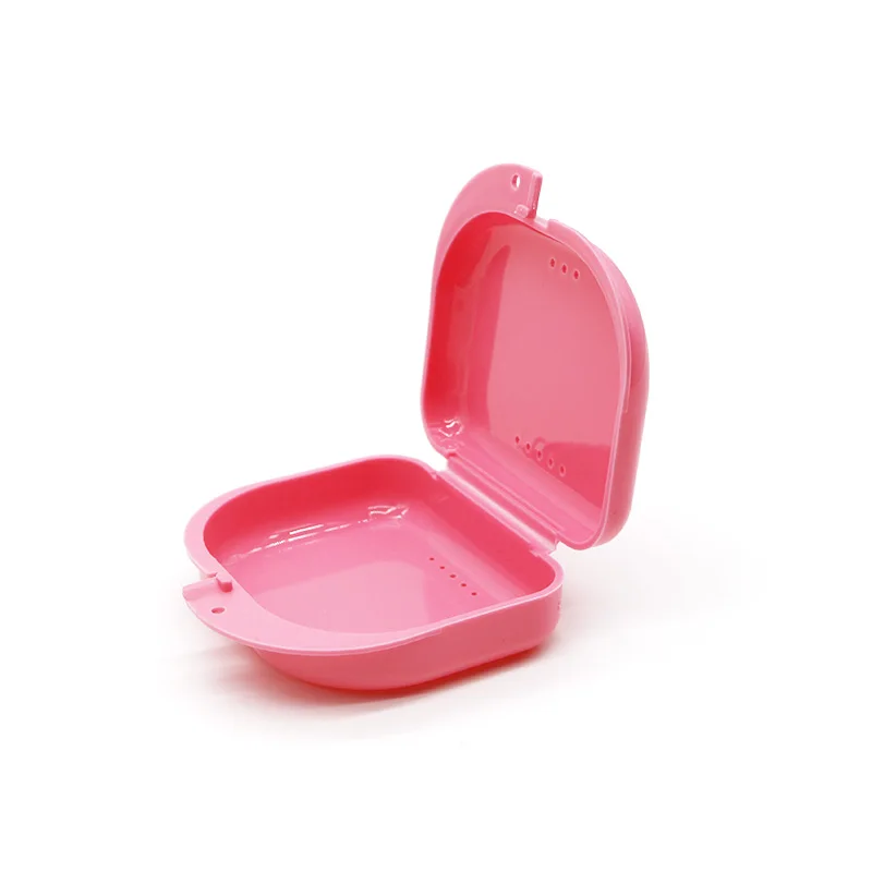 50 Stuks Tandheelkundige Orthodontische Retainer Box Prothese Opslag Container Mond Guard Case Met Vent Gaten En Scharnierende Deksel