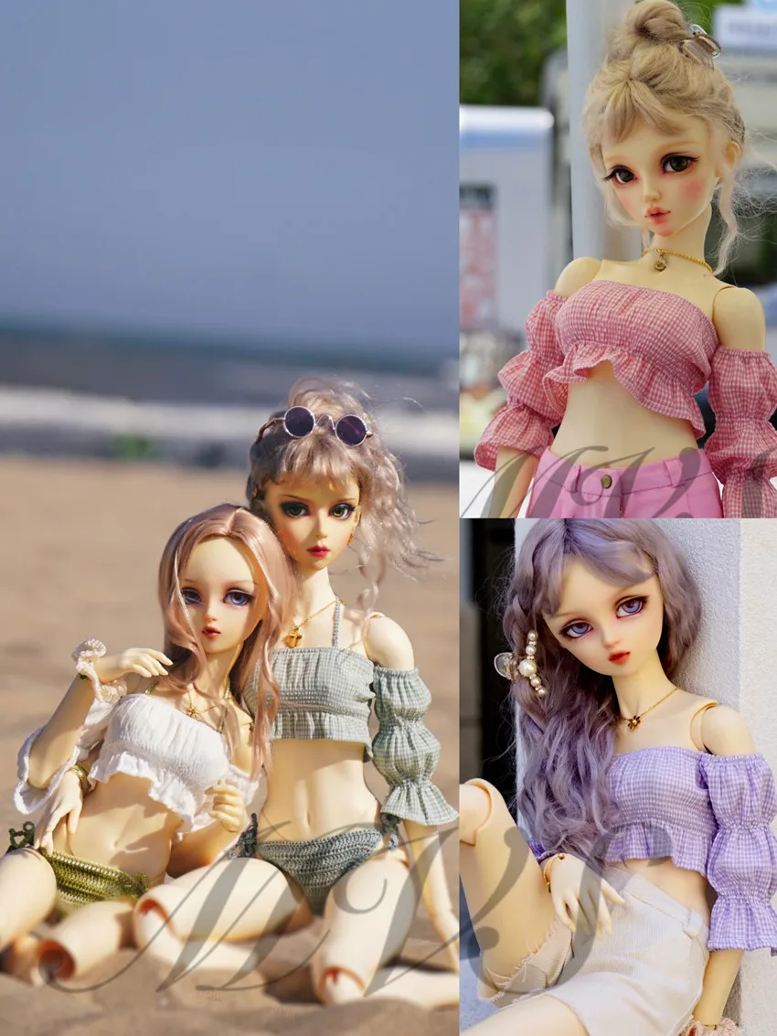 Sweetie Short Shoulder Top for Bjd doll 1/4 MSD 1/3 SD13 Girl Doll Clothes Customized  CWB197