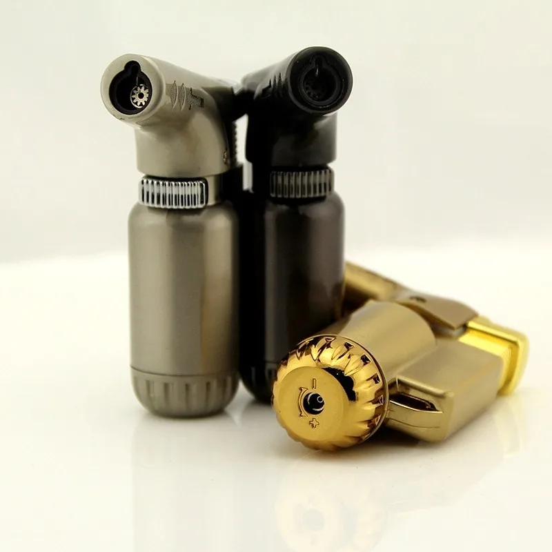 Unusual Torch Turbo Metal Gas Lighter Elbow Cigar Butane Jet Firepower fierce Blue flame Windproof Lighter Gadgets For Man