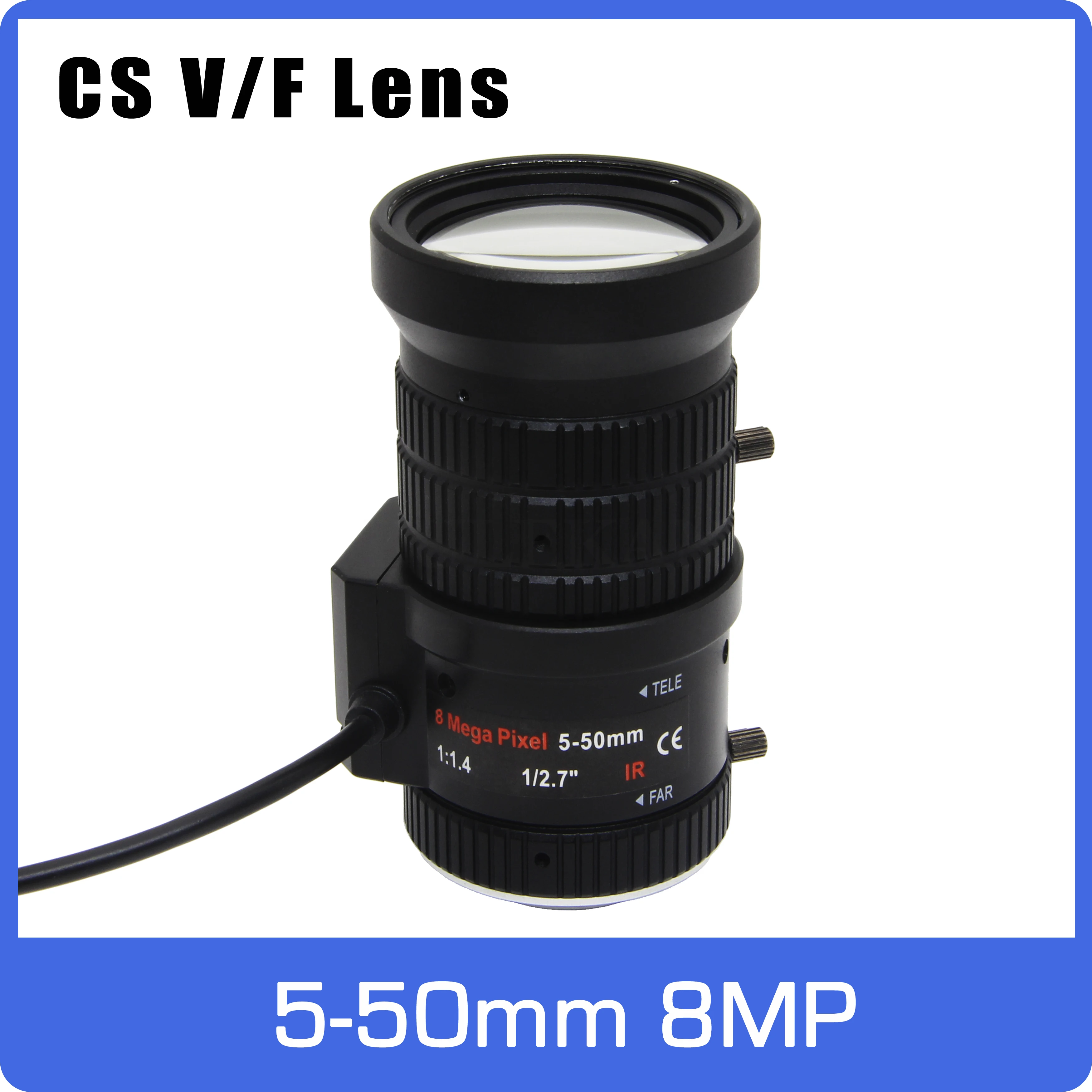 

8Megapixel Varifocal CCTV Lens 5-50mm 1/2.7 inch CS Long Distance DC IRIS For IMX415 8MP Box Camera/IP Camera Free Shipping