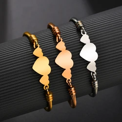 Letdiffery Fashion Heart Bangles for Women Stainless Steel Classic Silver Color Gold Color Rose Gold Color Love Bangle Jewelry