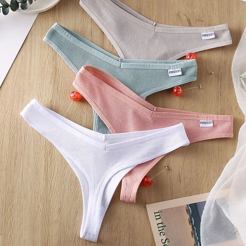 3PCS/Set G-string Panties Cotton Women\'s Underwear Sexy Panties Female Underpants Thong Solid Color Pantys Lingerie M-XL Design