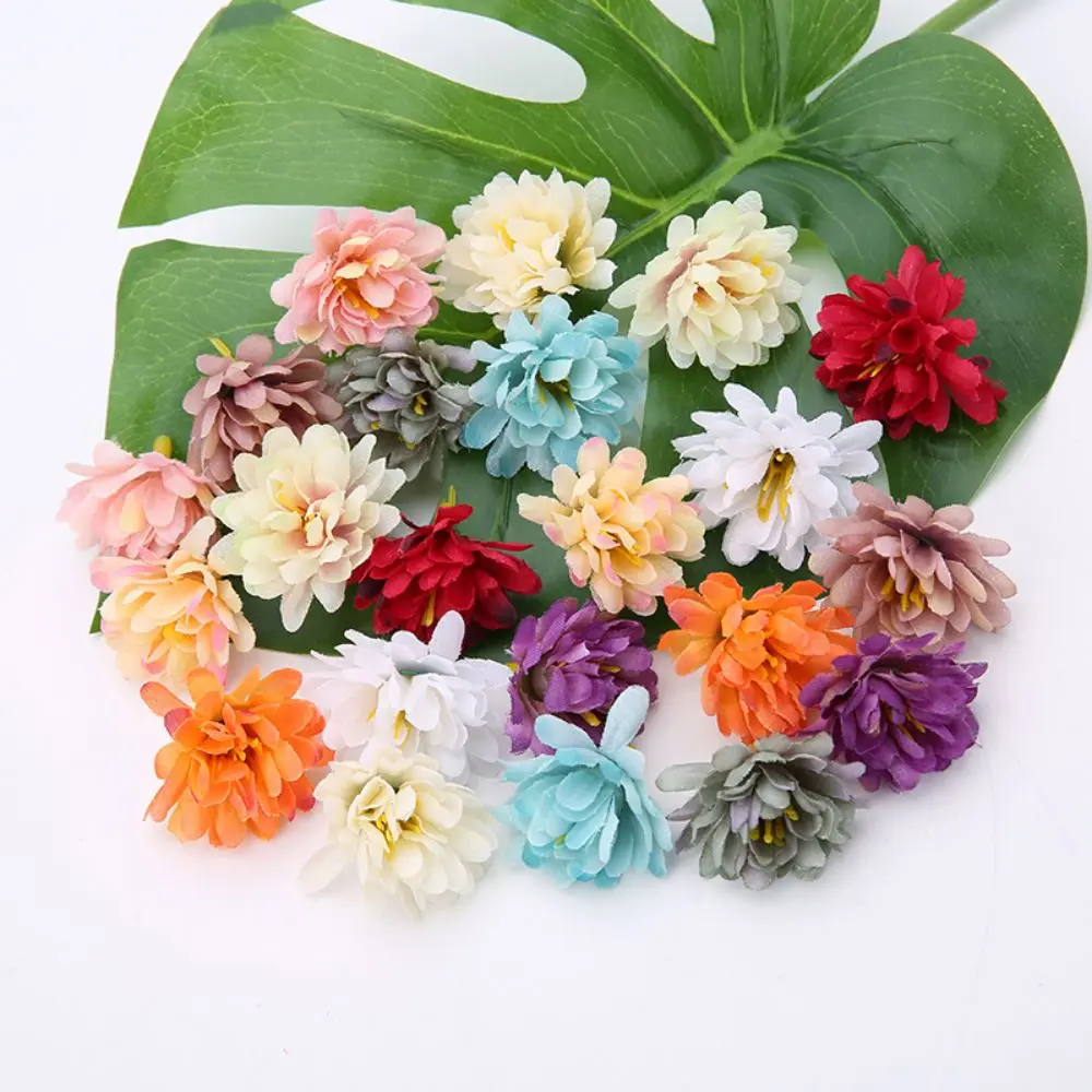 20Pcs Mini 3cm Carnations Handmade Artificial Flowers Head For Wedding Decoration DIY Wreath Gift Scrapbooking Craft Fake Flower