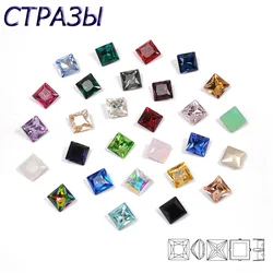 CTPA3bI All Color Crystal Princess Square Glass Stone Sew On Crystals Rhinestone Jewels Beads With Claw DIY Garment Accessories