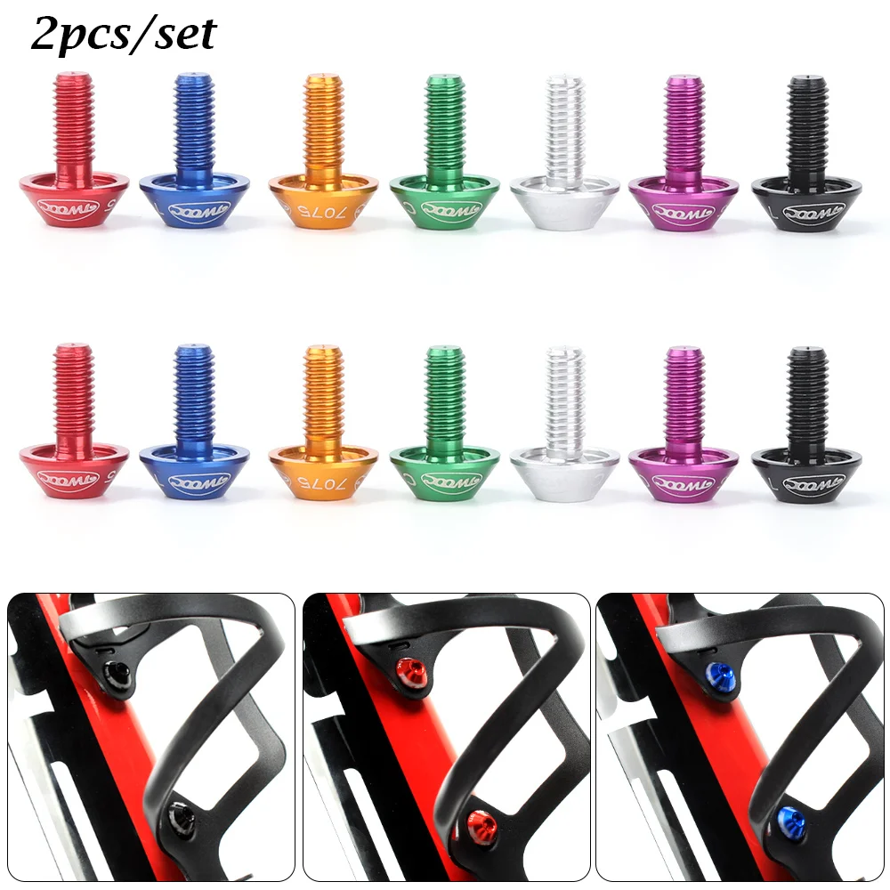2 pçs durável liga de alumínio m5 * 12mm parafuso bicicleta garrafa de água gaiola titular parafusos para a bicicleta ciclismo acessórios