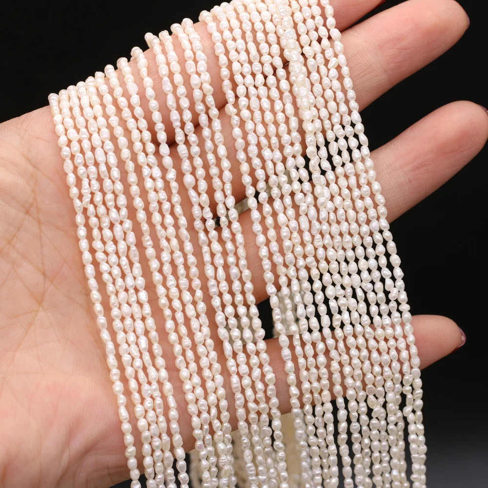 Natural Freshwater Pearl Beads Rice shape Loose isolation Beads For jewelry making DIY necklace bracelet accessories Size2-3mm