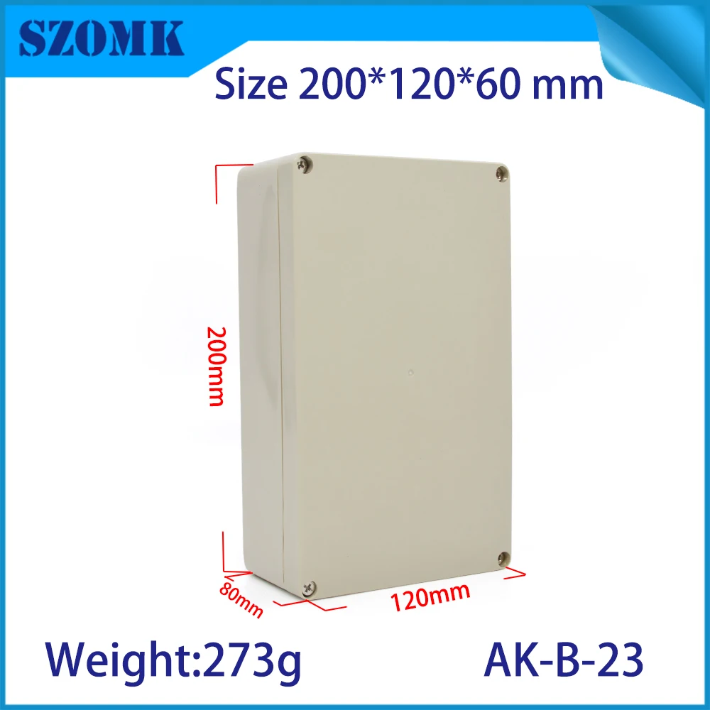 1 Piece 200*120*60mm szomk waterproof enclosure circut board enclosure project case plastic housing electronics device box