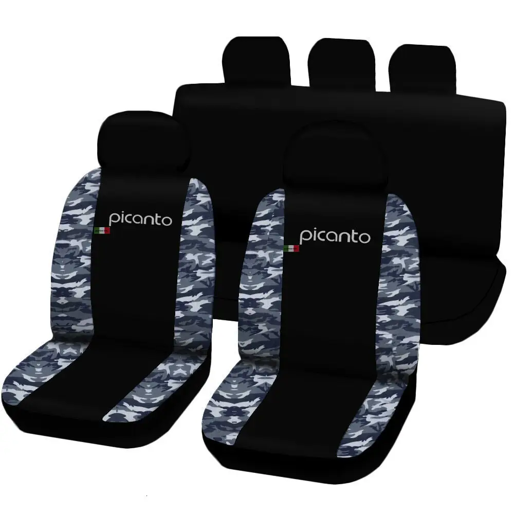 COPRISEDILI AUTO KIA PICANTO FODERE BICOLORE NERO - MIMETICO BLU