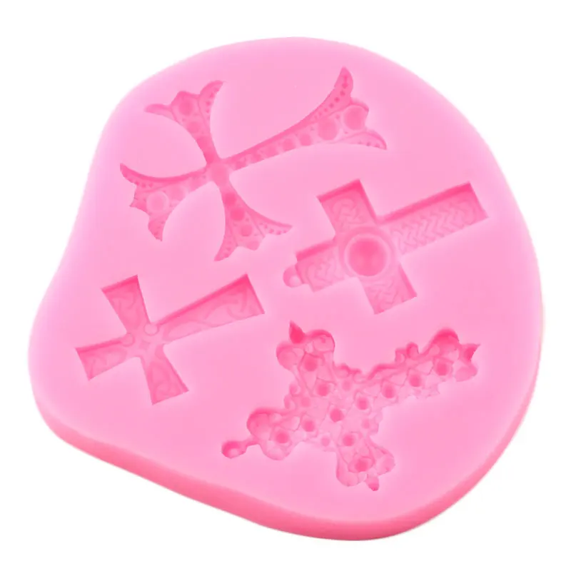 3D Cross Shape Silicone Molds DIY Wedding Cupcake Topper Fondant Cake Decorating Tools Candy Resin Clay Chocolate Gumpaste Mould