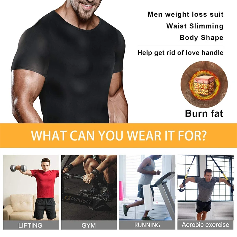 ซาวน่าเหงื่อ Body Shaper เสื้อกั๊ก Men 'S Tank Top Binder ท้อง Slimming เข็มขัดฟิตเนส Shapewear ความร้อนดักจับ Corset Therno เสื้อ