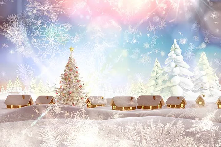 Weiße Schneeflocke Fotografie Hintergrund Dekoration Weihnachten Fotografie Foto Wald Wunderland Hütte Foto Weihnachten Dekoration