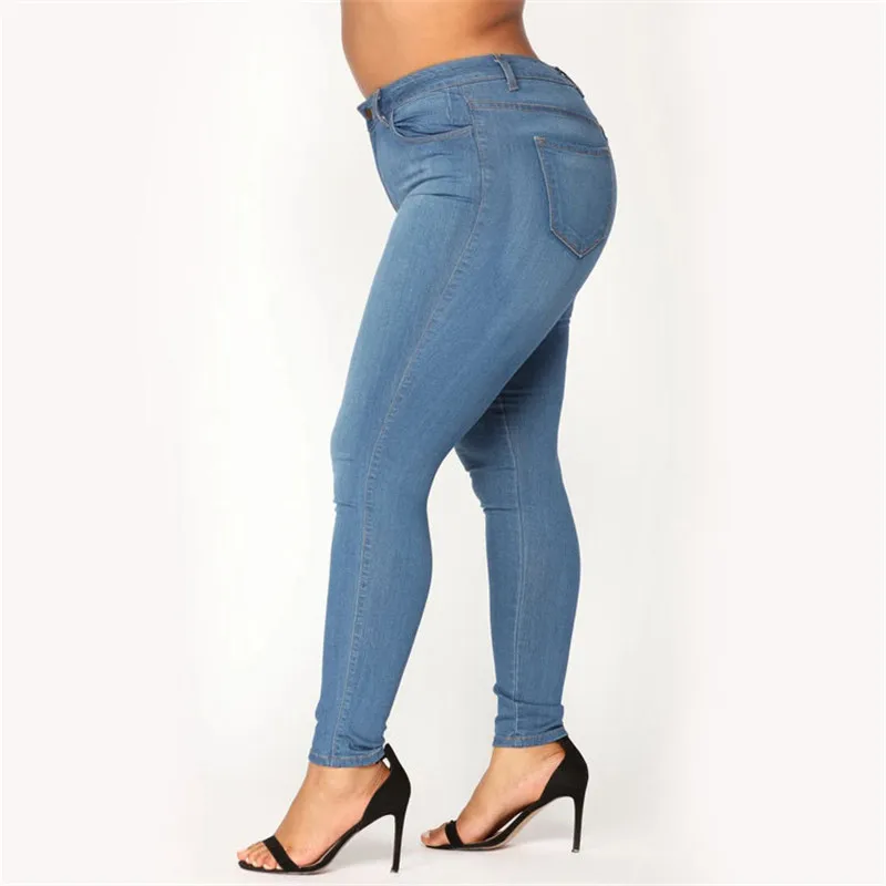 Plus size jeans XL-5XL women\'s high waist skinny denim jeans casual high stretch pencil pants drop shipping 2020 new arrival