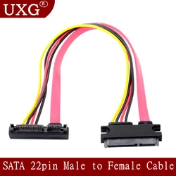 90 Degree SATA 22 Pin Male To Female Sata Extension Cable SATA 3 22 Pin Male To Female 7+15 Pin SATA Data Power Combo Extension