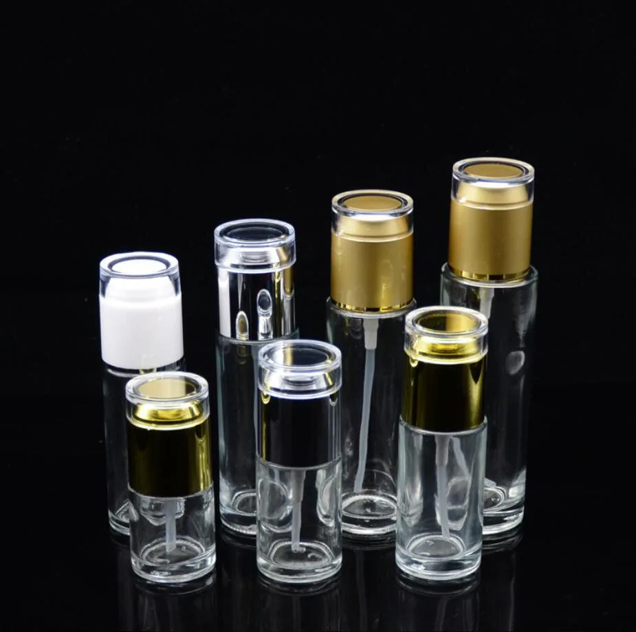 20ml transparent glass bottle for serum/lotion/emulsion/foundation/anti-UV/essence/skin care cosmetic packing plastic bottle