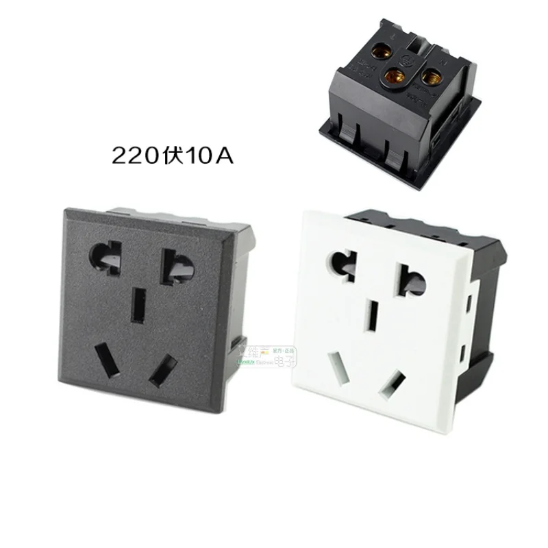 1Pcs 86 type panel power socket national standard one 2/3 hole TV wall plug module 10A220v engineering installation