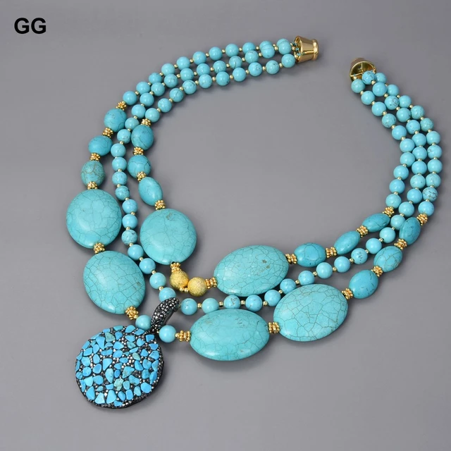 Turquoise Blue Necklace Turquoise Color Jewelry Turquoise Gold Jewelry Jewelry Aliexpress