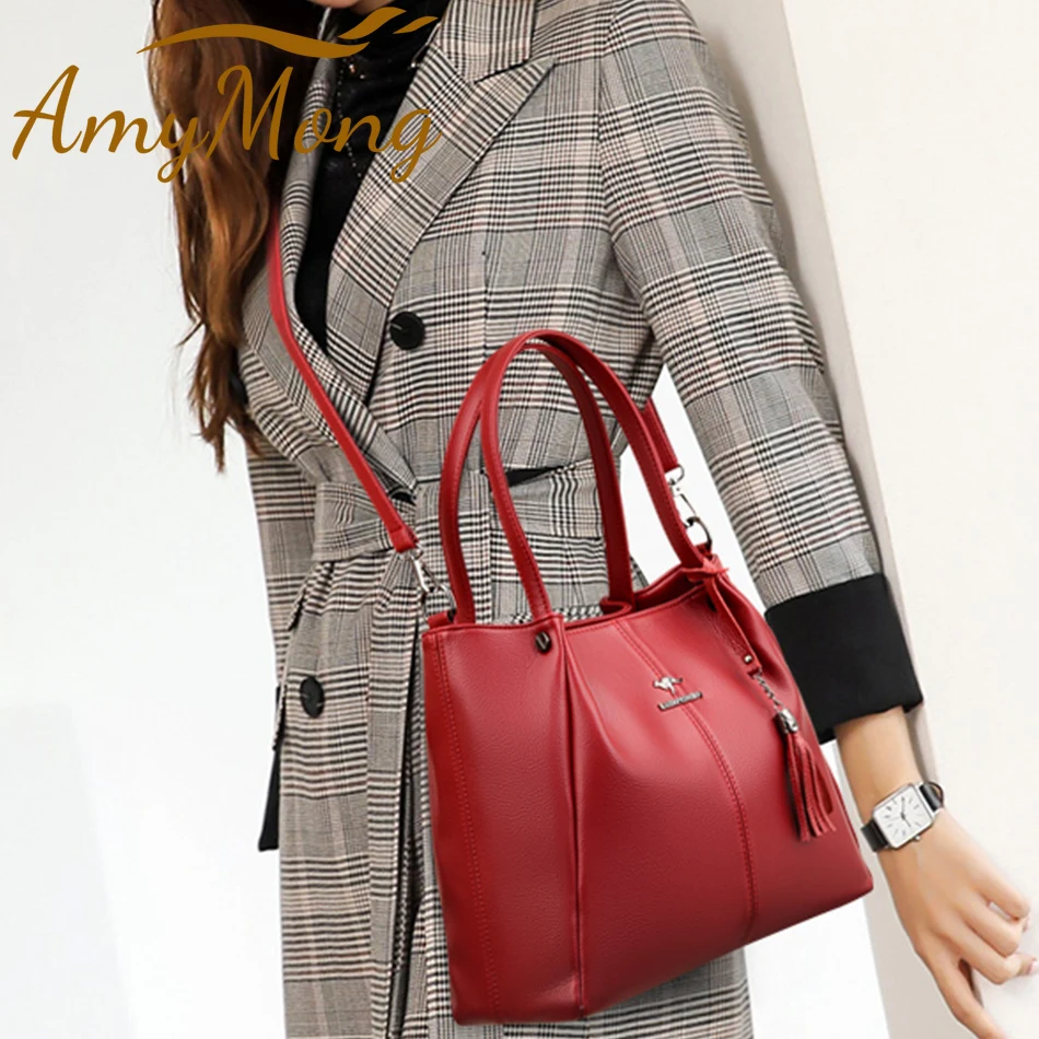 Genuine Women Luxury Handbag Purses Branded Designer Soft Leather Shoulder Crossbody Messenger Bags for Female Elegant Tote Sac