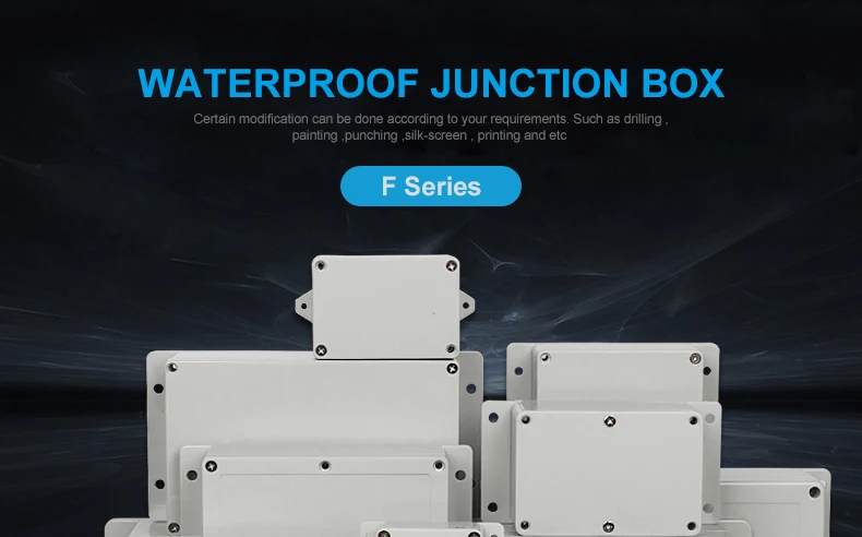 Wall Mounted Outdoor Gray Plastic Enclosures Custom IP65 ABS Waterproof Electrical Junction Box Eith Ear Electrical Project Box
