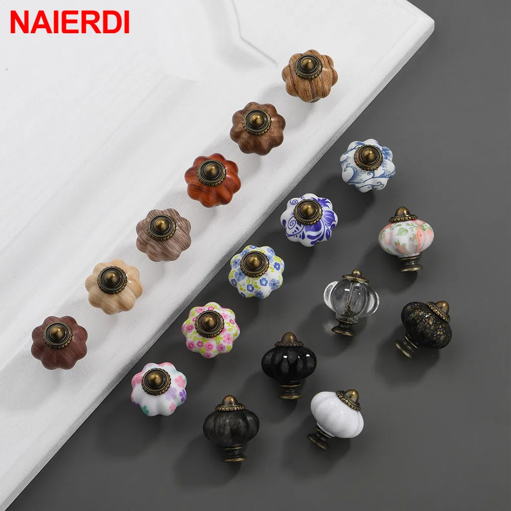 NAIERID 10PCS 30mm Acrylic Handles Hand-painted Cabinet Handles Closet Door Drawer Knobs Wine Cupboard Wardrobe Furniture Pulls