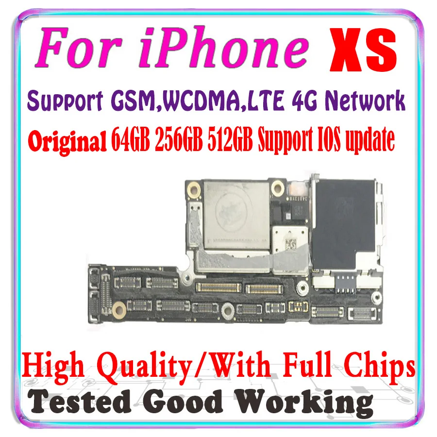 100% Original Unlocked For iPhone XS X S Motherboard With Face ID Camera Works 64gb 256gb Logic Board Full Chips Support Update