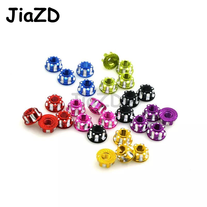 JiaZD 4pcs Alloy M4 Carving Design Hexagonal Nuts Colorful for HSP Sakura D3 D4 1/10 RC Remote Control Car Accessories T90