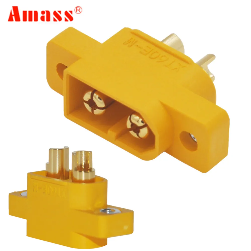 AMASS XT60E-M XT60 Male Plug Connector Fixed Board DIY Spare Part Yellow for RC Models Multicopter 50%off