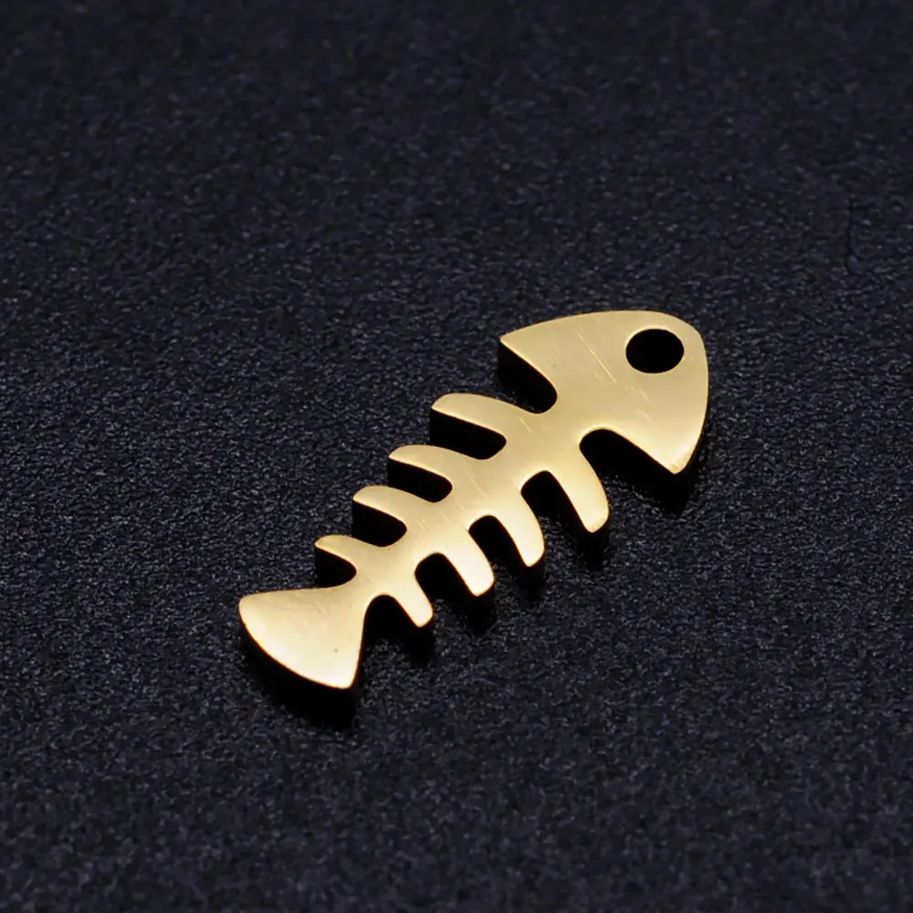 10pcs/lot Fish Bone Stainless Steel DIY Charm Wholesale Jewelry Making Charm Jewelry Finding Supplies Factory Sale Never Tarnish